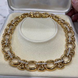 D'orlan Jewellers 22K gold plated and crystal necklace